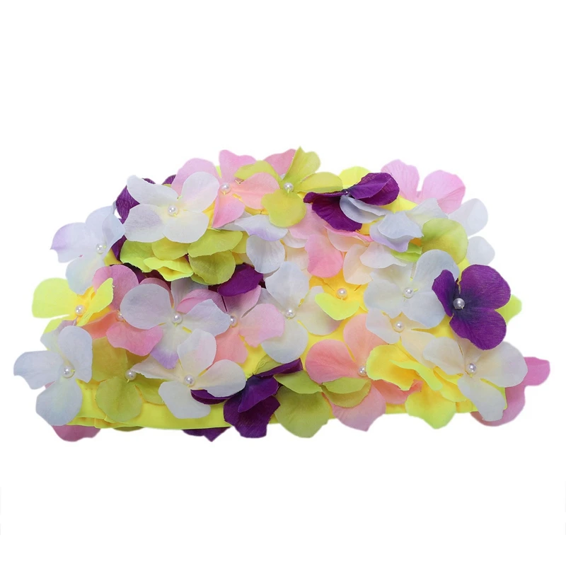 

Fashion Waterproof Flower Swimming Cap Ladies Handmade Swimming Cap Petal Hair Care Hat Ear Protection