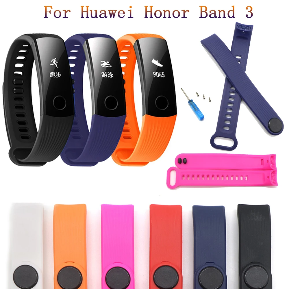 

For Huawei Honor 3 fashion Soft Silicone Watch Strap Fashion Sports Bracelet Strap Bands for Huawei Honor 3 Smart Watch Bracelet