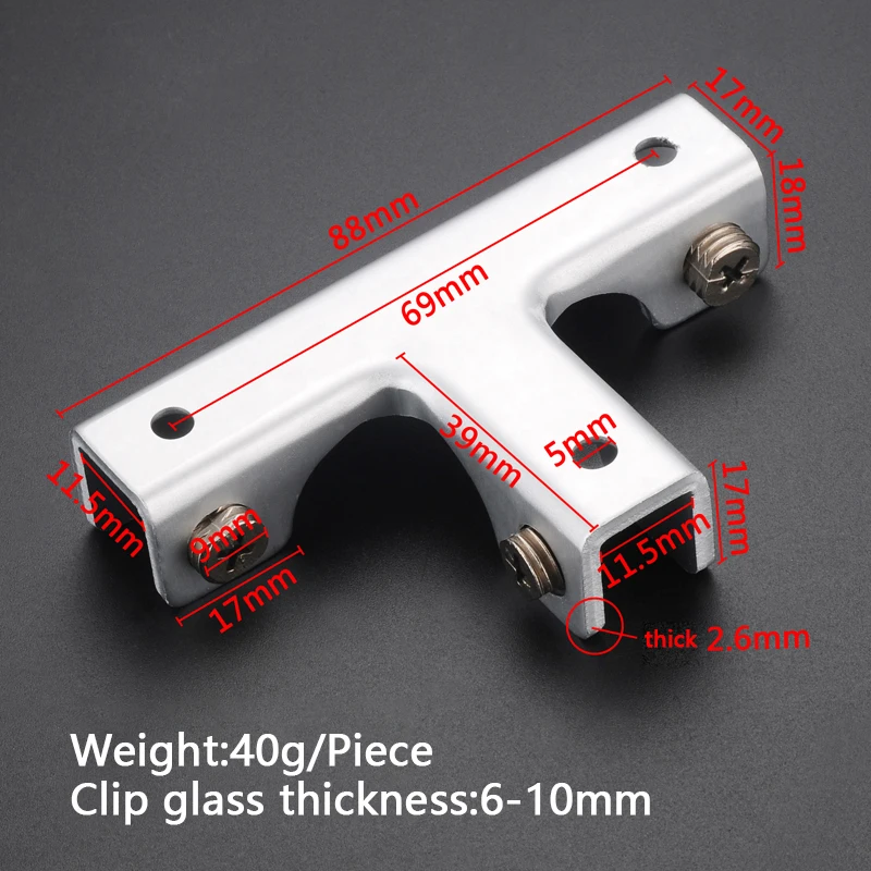 T-type 6-10mm Многофункциональный стеклянный зажим L/T/Cross-type стеклянный зажим алюминиевый сплав материал не ржавеет для шкафа/аквариума/мебели фиксированный - Цвет: T-type 6-10mm