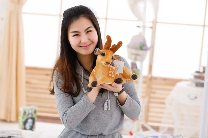 Simulation Sika Deer Stuffed Soft Deer for Kids Baby Plush Doll Toy Kid Gift