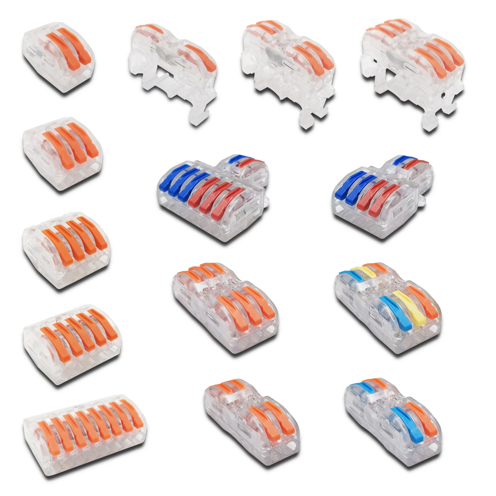 Mini Fast Wire Cable Connectors Universal Compact Conductor Spring Splicing Wiring Connector Push-in Terminal Block SPL-2/3 212T afbeelding