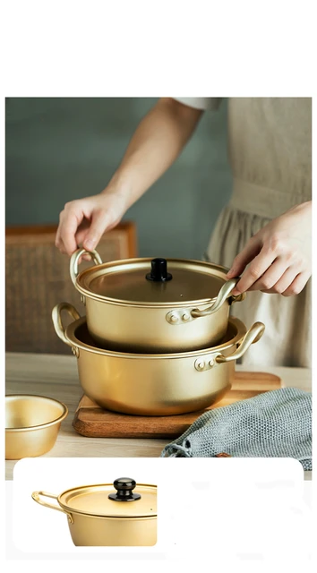 Korean Golden Ramen Noodles Pot Aluminum Milk Egg Cooking Soup Gas Stoves  Induction Cooker Instant Noodle Pot General Kitchen