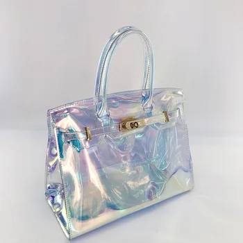 

Transparent Bag Women's Jelly Bag Handbag Transparent Laser Beach Bag Handbag PVC Womens Bags Handbags
