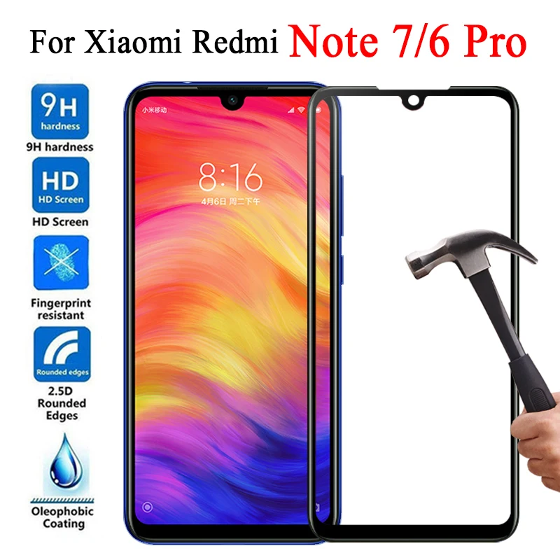 Защитное стекло для Xiaomi Redmi Note 7 Pro 6 закаленное 6A Note7 Защитная пленка экрана A6 6X Readmi