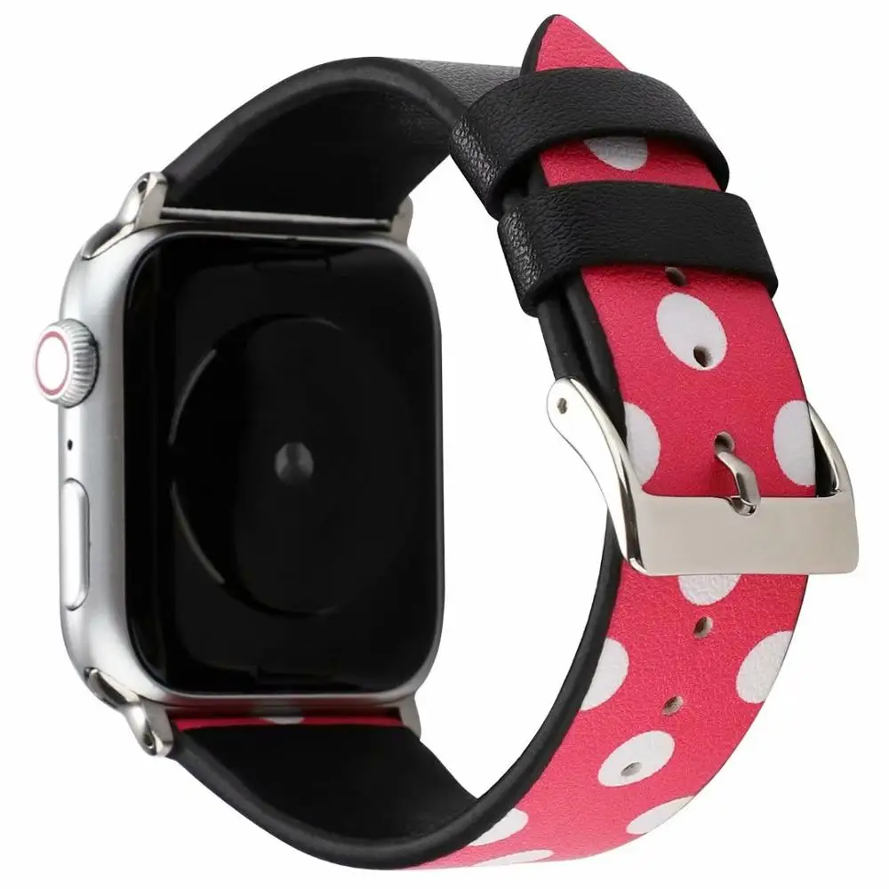 Ремень с цветочным рисунком для apple watch series 5 4 3 2 1 Женский кожаный ремешок iwatch 38 мм