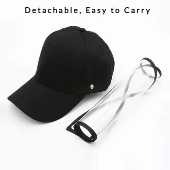 

Full Face Shield Cap Detachable Adjustable Baseball Cap Transparent Protective Visor Anti-Saliva Anti-Spitting Eye Protect Hat