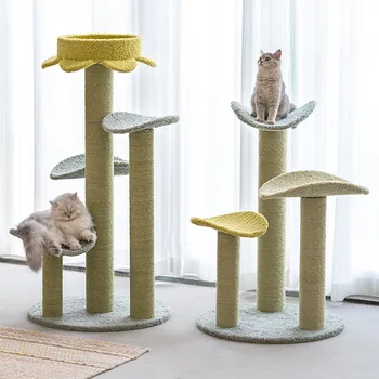 

Lotus leaf cat climbing frame Cat's nest Cat tree house Platform shelf Grabbing board Sisal hemp Cat toys pet furniture Supplies