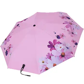 

Flower Pattern Umbrella Rain Women Pocket Anti-UV Umberllas Folding Sunny and Rainy Umberllas Parasol Guarda Chuva Rain Gear