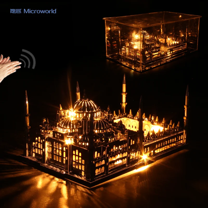 Металлический 3D пазл Microworld Модель для сборки синей мечети лазерная вырезка