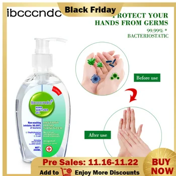 

200ml Antibacterial Hand Sanitizer Moisturizing Disposable Waterless Hand Sanitizer Gel Alcohol Hand Wash Gel Antiseptic Handgel