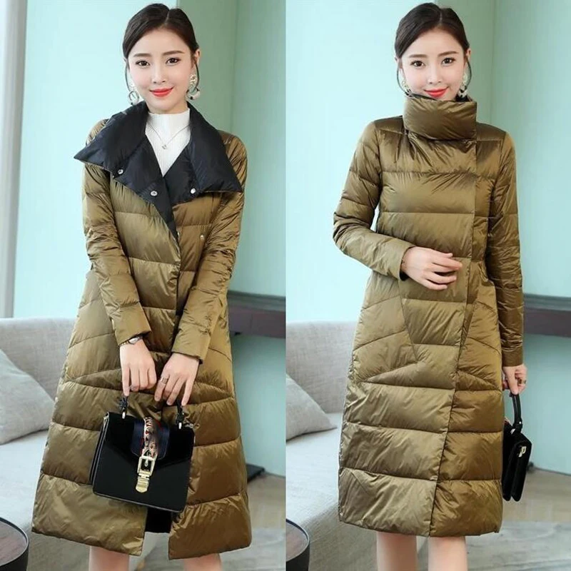

Double-sided wear Ultra Light 90% White Duck Down Jacket Women Winter Coat 2019 Female Fashion Warm Jacket Windproof Down Coat
