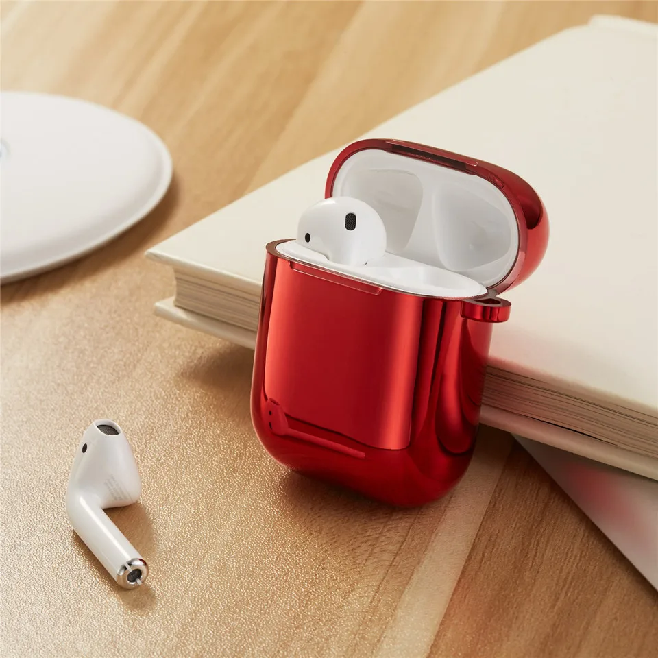 Гальванический защитный чехол для Airpods Жесткий Корпус для наушников оболочка для Apple Airpods 1 2 гальванический защитный чехол