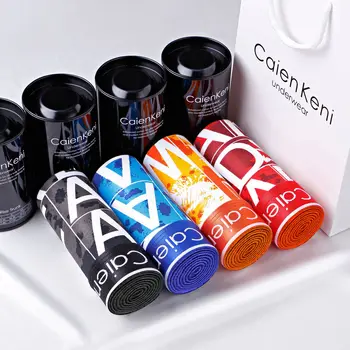 

4PCS/lot Colorful Printed Brand Boxer Men Breathable Cotton Panties Underwear Men Underpants Boxer Briefs Plus Size Boxershorts