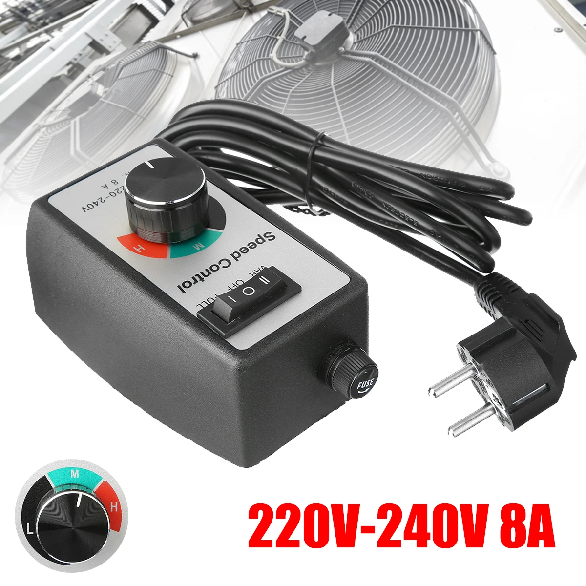 

220-240V Router Speed Control Electric Motor Rheostat Variable Speed Lighting Fans Motor Controller Power Tools EU Plug