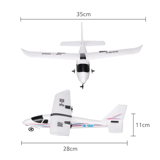 Avião de controle remoto com asas fixas, avião elétrico RC, espuma Epp, DIY  Flight Toys, Built-in Gyro, 2.4GHz, 2CH - AliExpress