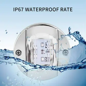 

4x Round Marine Boat LED Stern Lights Blue Cabin Deck Courtesy Light Waterproof High Quality ABS Plastic Signal Lamp