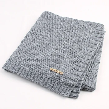 

Baby Blanket Toddler Newborn Comfortable Outdoor Solid Stroller Bedding Quilt Soft Swaddle Infants Crib Knitted Mat Warm