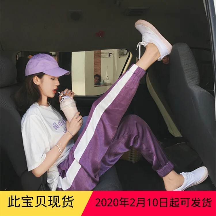 

New Style Set Online Celebrity WOMEN'S Suit Summer Students T-shirt Tops Sports Casual Capri Pants Two-Piece Set