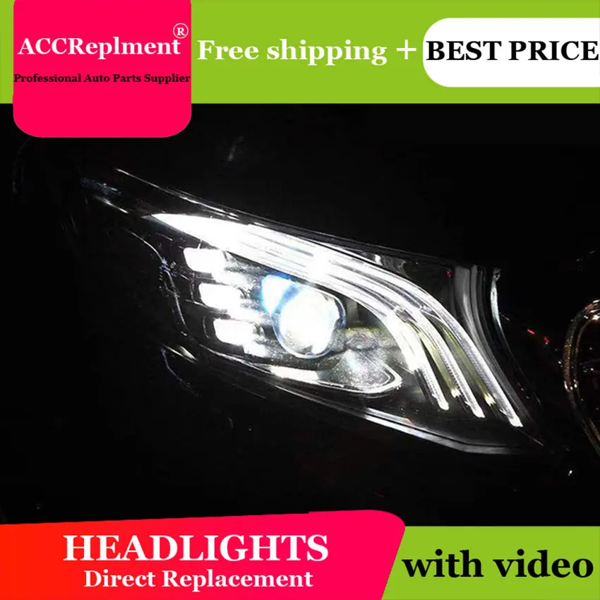 Автомобильный Стайлинг для BENZ Vito головной светильник s angel eyes- светодиодный светильник Q5 Биксеноновая линза h7 ксеноновый Дневной светильник runnning