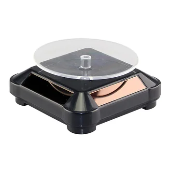 

Solar Energy Electric Rotating Display Stand Tray Jewelry Accessories Prop Stand Phone Display Stand No Battery Included(Golden)