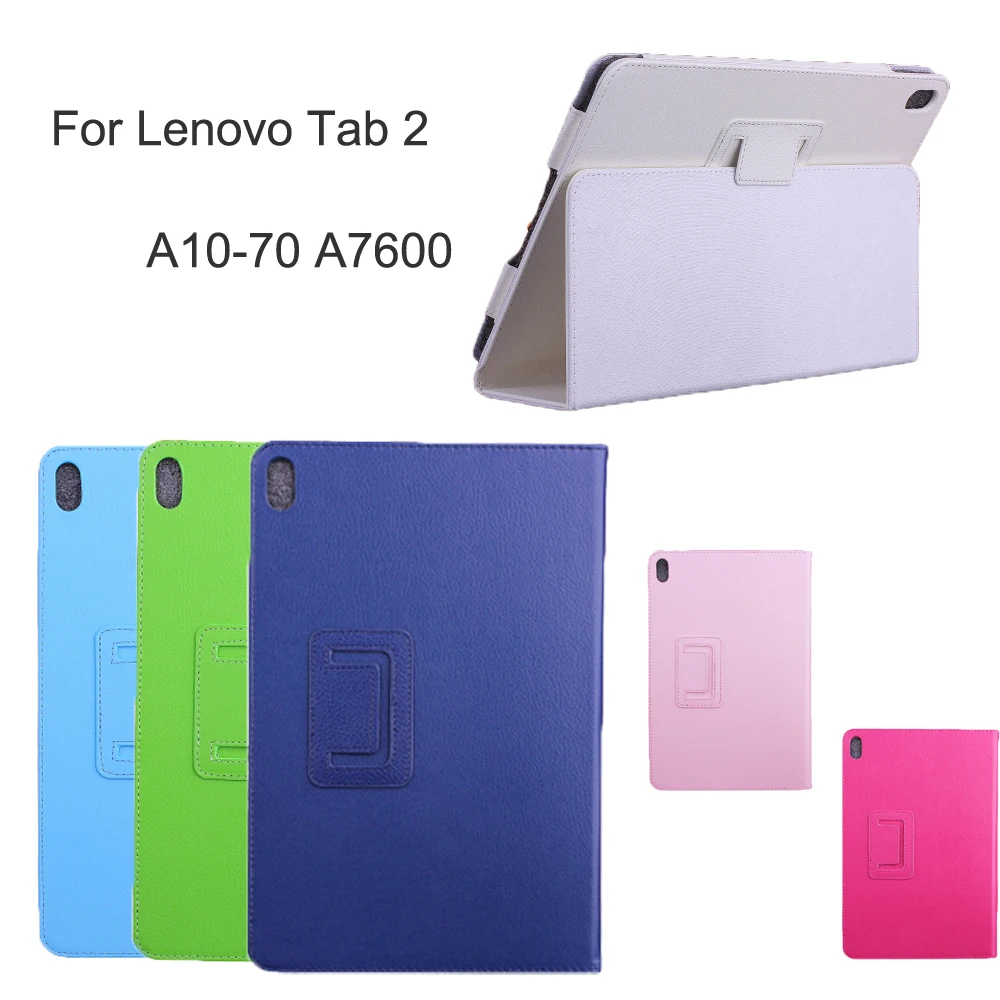 Flip Fold Cover Tablet Holder For Lenovo Tab A10-70 A7600 A7600F A7600H A7600HV B0474 PU Leather Case For Lenovo A7600 A10-80h