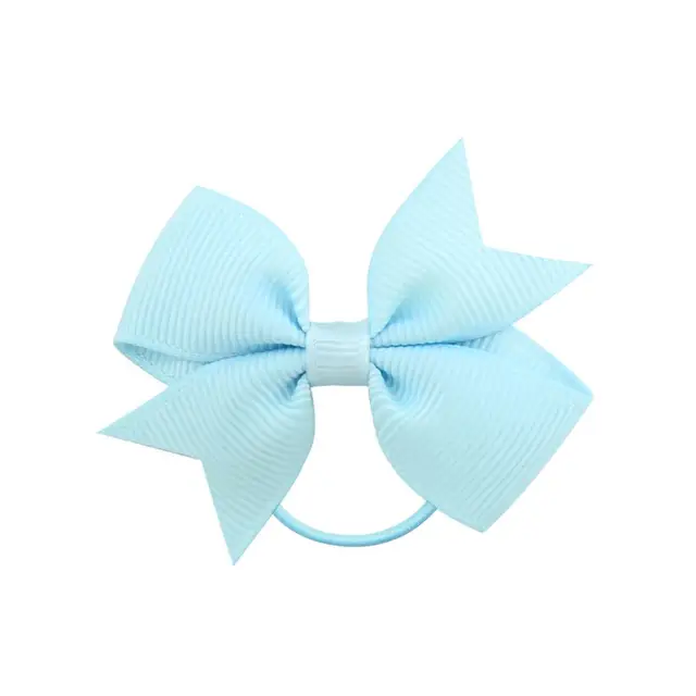 1Pcs Novelty Small Mini Solid Baby Elastic Rubber band Head rope Ribbow Bow Tie For Girls Headwear Hair Accessories 17