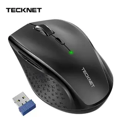 TeckNet Alpha эргономичный 2.4g беспроводное устройство оптический мобильный мышь с USB Nano приемник для портативных ПК компьютер 6 пуговицы серый