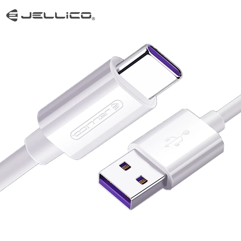 Jellico usb type C кабель 5A супер зарядка USB C кабель для huawei P20 mate 30 Pro Быстрая зарядка быстрое зарядное устройство кабель для передачи данных USB провод - Цвет: White For Type C