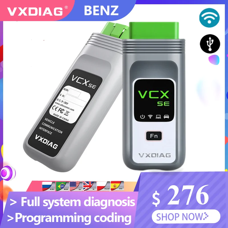 VXDIAG VCX SE для Benz OBD2 Diagnistic инструмент Автомобильный сканер испытательное