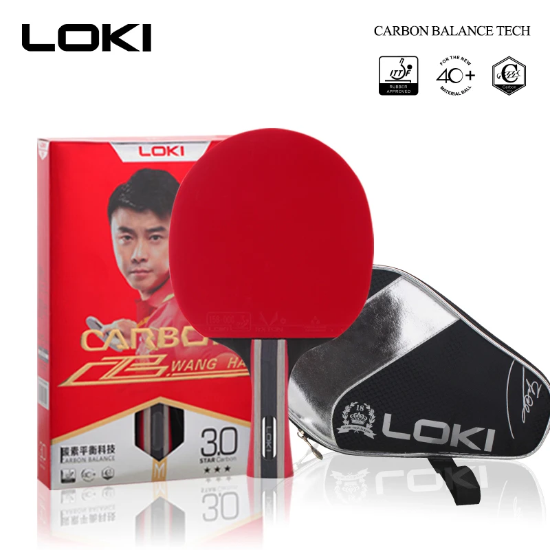 

LOKI 3 Star Carbon Tube Tech Table Tennis Racket Professional Training PingPong Bat Ping Pong Paddle with Bag