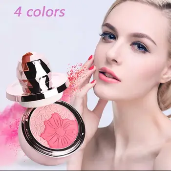 

Cheek Blush Pure Face Powder With Cosmetic Makeup Sponge Natural Face Blush