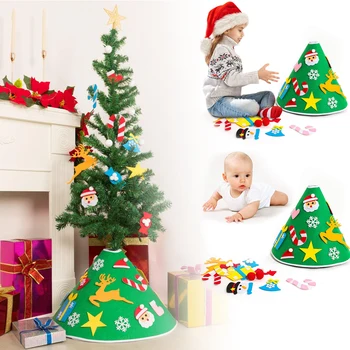 

Felt Christmas Tree Skirt DIY Xmas Floor Mat Christmast Tree Ornaments Kids Toys Gifts Christmas Decorations For Tree New Year