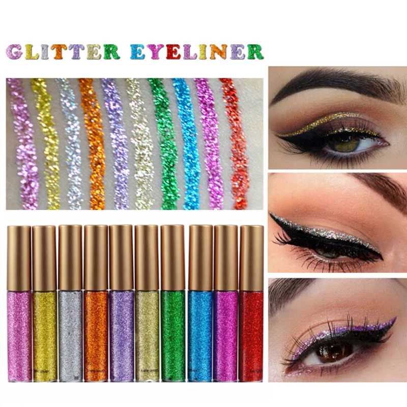 

7ML Shimmer Flash Liquid Eyeliner Pencil Long Lasting Quick Dry Glitter Eye Liner Pen Waterproof Makeup Set