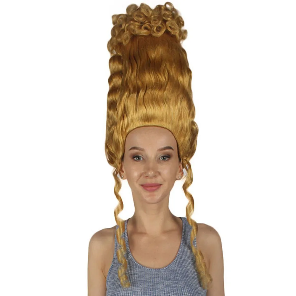 

HPO Synthetic Fiber Blonde Colonial Marie Antoinette French Cosplay Wig Historical Costume Anime Fancy Dress Halloween Party Wig