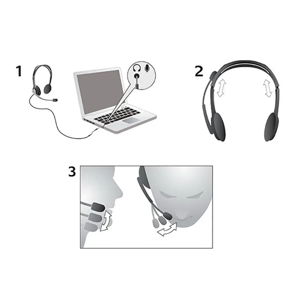 H111 Office Stereo Headset With Microphone 3 5mm Wired Noise Cancelling Headphone Mic Gaming Headset