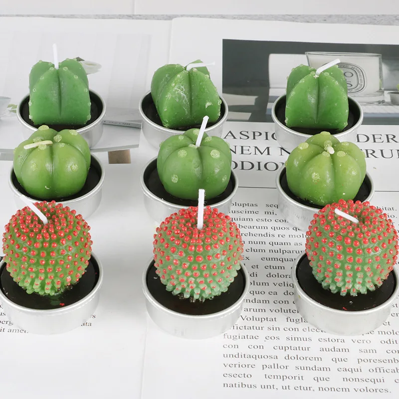 Romantic Creative Candles Party Confession Artistic Taper And Candle Smoke Free Cactus Succulent Candle Manufacturers Wholesale