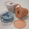 BPA Free Kids Silicone Food Storage Box Solid Color Baby Snack Cup Portable Children Snacks Container With Lid 2