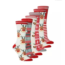 1 пара, Осень-зима, год, Санта Клаус, Рождество, подарок с изображением снежного лося, длинные носки, хлопковые носки, мужские и женские Праздничные рождественские носки-тапочки, Новинка