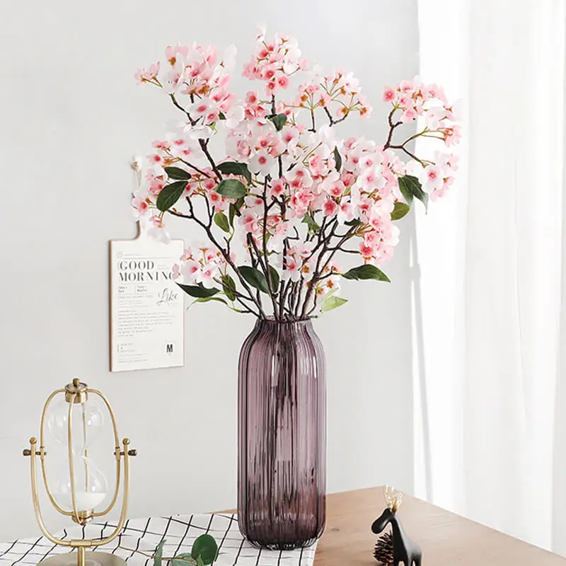 100cm Long Stem Apple Blossom Artificial Flower Branches Home Table Decoration Garden Fake Flowers Decorative | Дом и сад