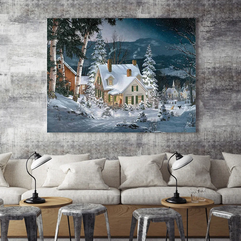 HUACAN 5D Алмазная вышивка зима пейзаж подарок ручной работы Полное квадратное сверло мозаика Живопись картины бисером