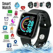 High-end relógio inteligente y68 à prova dwaterproof água rastreador de freqüência cardíaca-pulseira de fitness para ios android moda multi-funcional smartwatch # l35