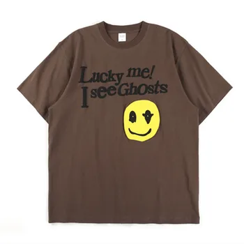 

Short sleeve Kanye West Kids See Ghosts T Shirt Women Men 1:1 High Quality Luck Me I see Ghosts Tees T-shirts