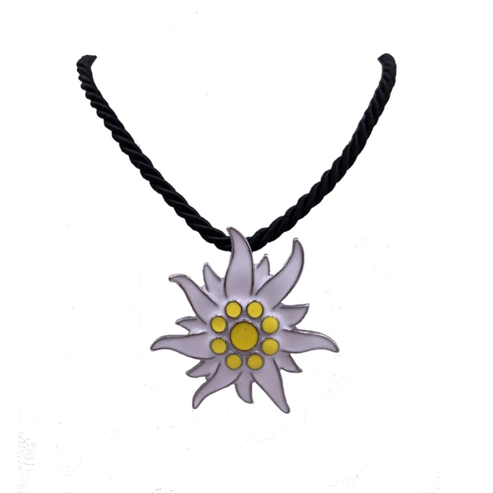 Edelweiss ожерелья для женщин девушки серебро Edelweiss цветок костюм ювелирные изделия для Октоберфеста