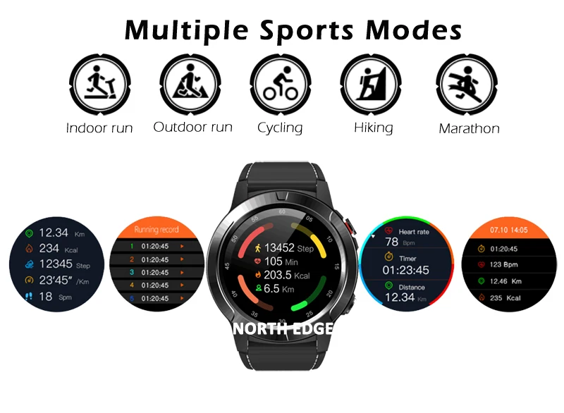 Северная режущая кромка Смарт-часы gps Bluetooth телефонный звонок Smartwatch для мужчин и женщин IP67 водонепроницаемый монитор сердечного ритма часы