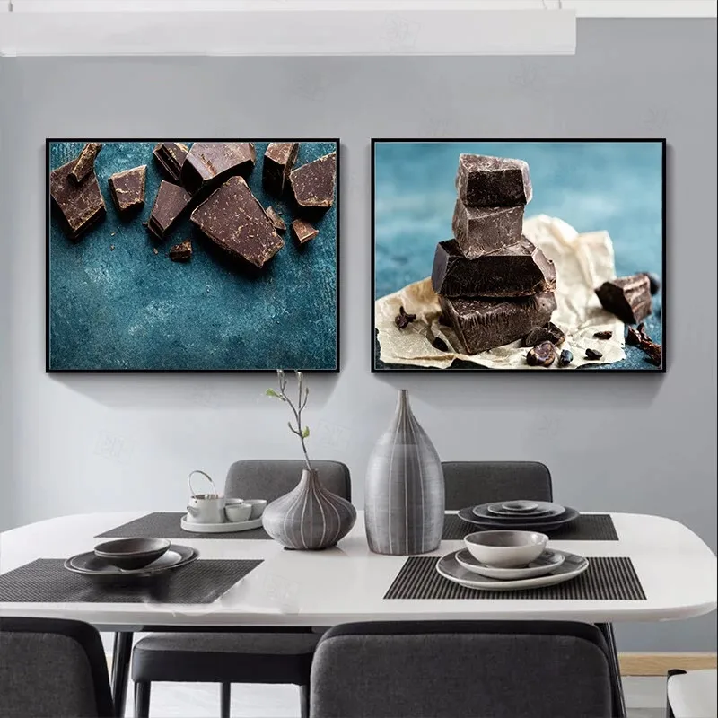 Настенная Картина на холсте с изображением шоколадных кофейных зерен