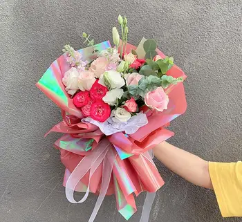 

40pcs Dazzle color wrapping paper magic paper brano paper flowers and roses packaging floral paper free shipping