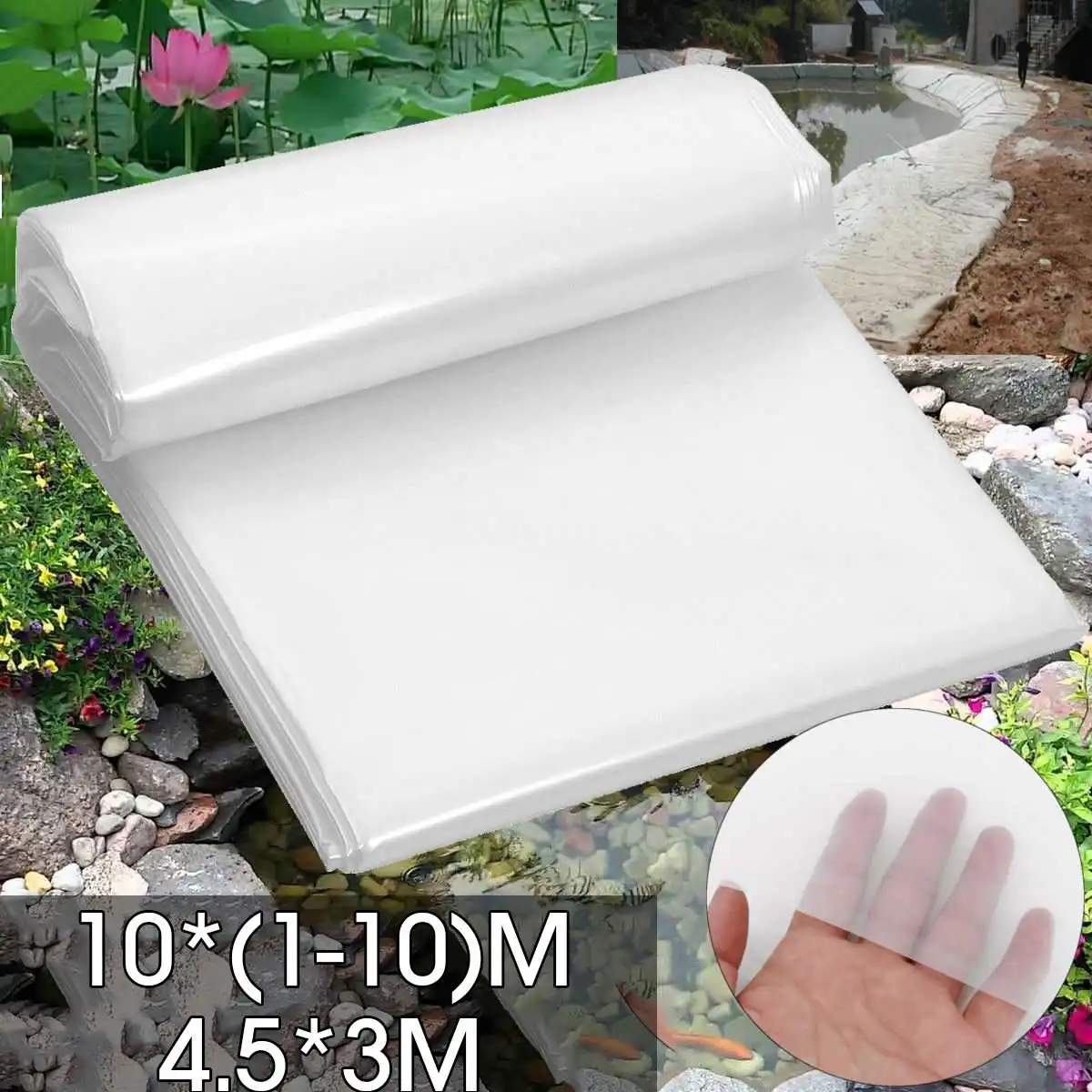 9 размеров HDPE лайнер для пруда, садовые бассейны, усиленный HDPE тяжелый Ландшафтный бассейн, водостойкий материал для подкладки