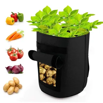 

Ventilation Vegetable Felt Seedling Double Door Home Garden Supplies Potato Tomato With Flap Plant Grow Bag Large Capacity