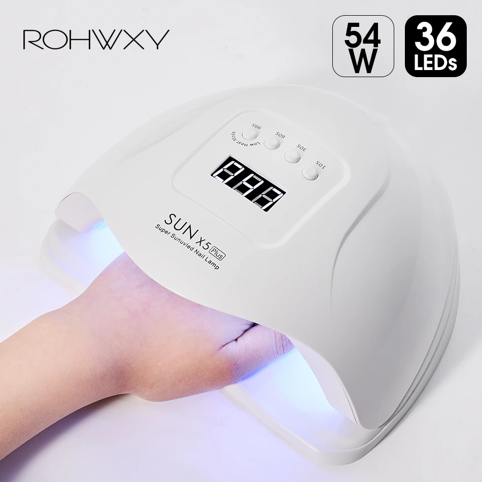ROHWXY SUN 5X Plus ледяная лампа для ногтей сушилка 72 Вт/54 Вт/48 Вт УФ светодиодный