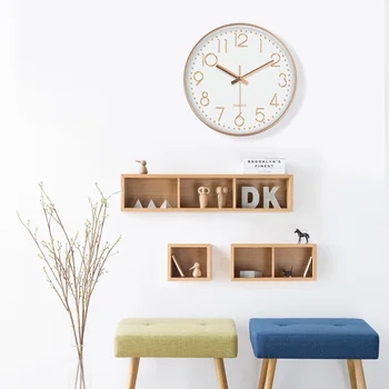 

Silent Wall Clock Living Room Bedroom Quartz Simple Round Nordic Design Clock Mechanism Reloj Pared Home Decor Be50wc